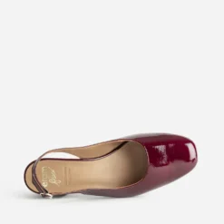 Escarpin slingback ERAM FLEX bordeaux cuir verni