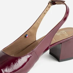 Escarpin slingback ERAM FLEX bordeaux cuir verni