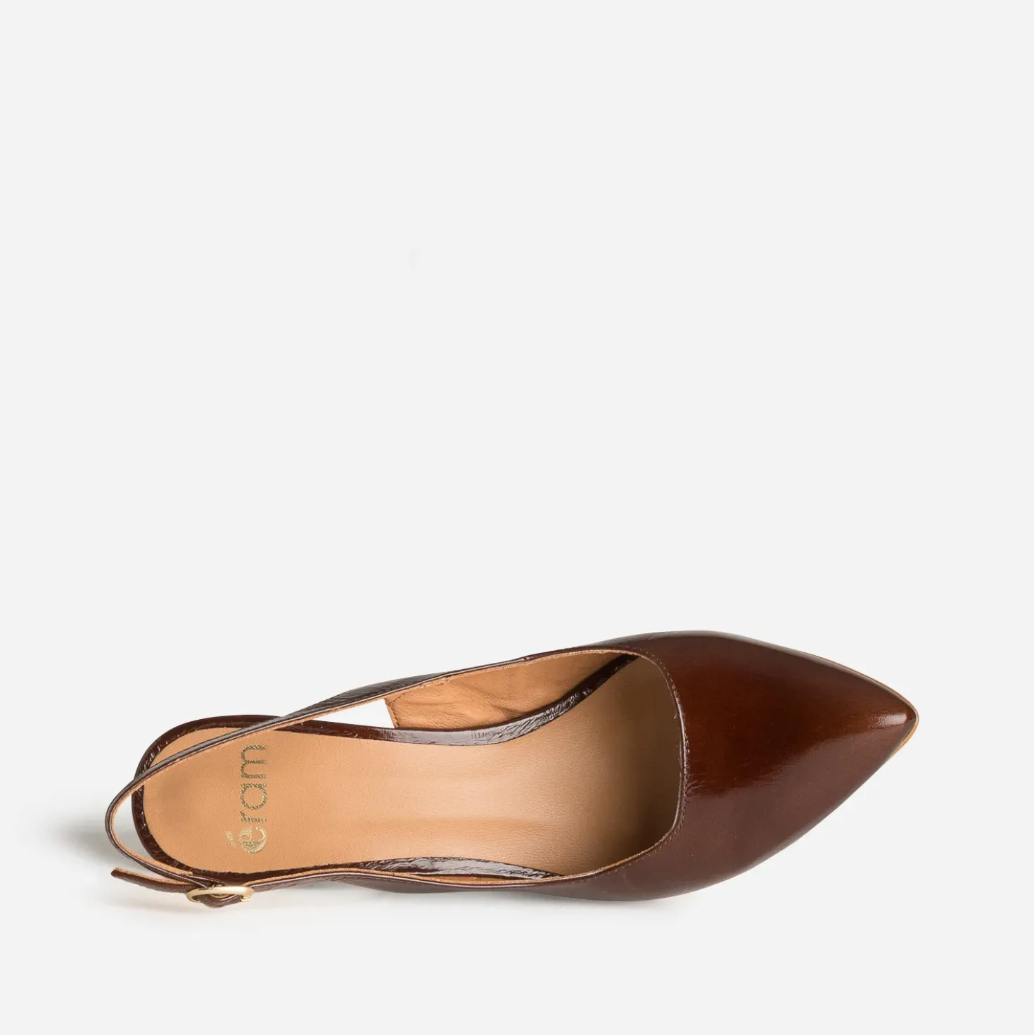 Escarpin slingback marron cuir