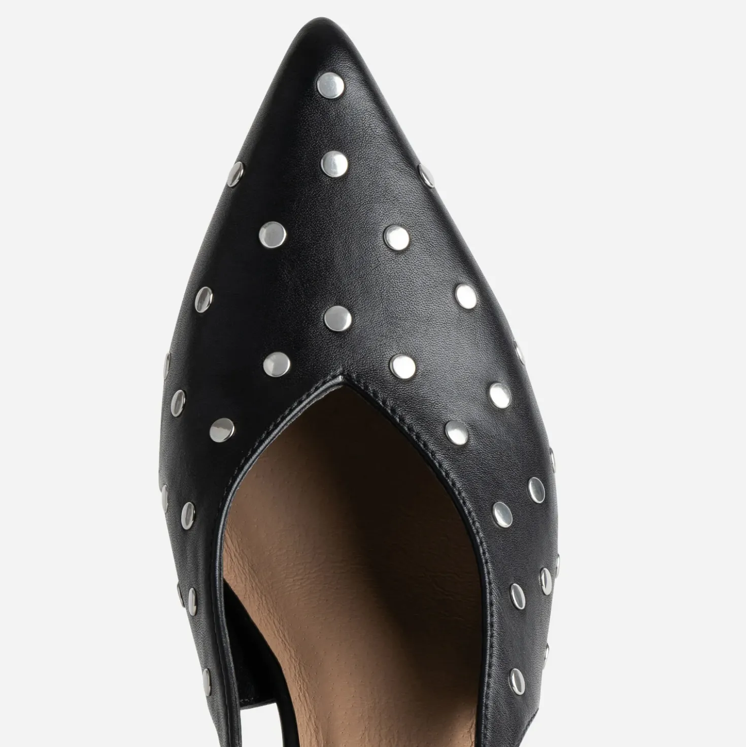 Escarpin slingback noir décor clous