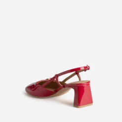 Escarpin slingback rouge verni