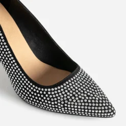 Escarpin stiletto TEXTO noir décor strass