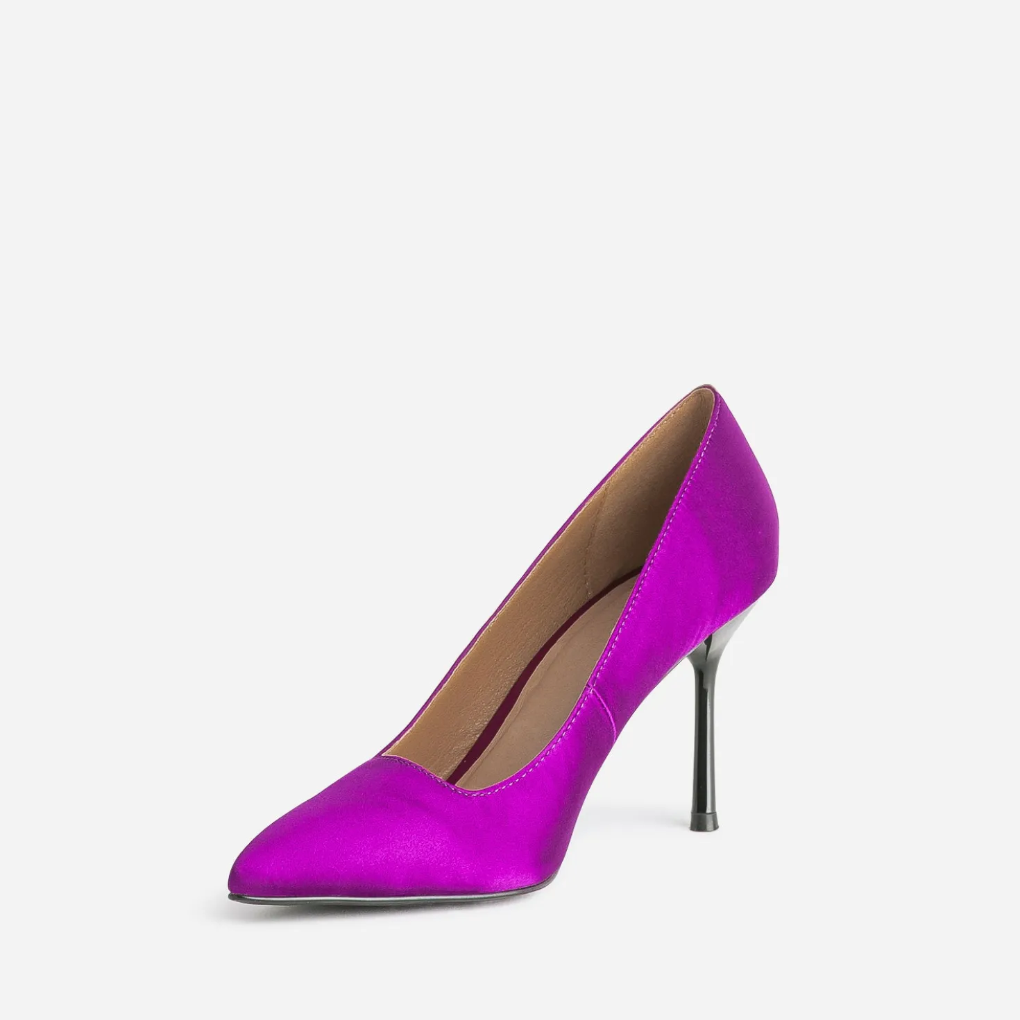 Escarpin TEXTO violet satiné avec découpe biais