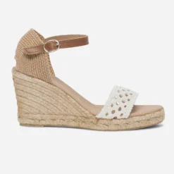 Espadrille compensée bride façon crochet