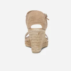 Espadrille compensée bride façon crochet