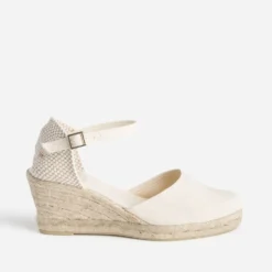 Espadrille compensée écrue éco-conçue en toile