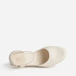 Espadrille compensée écrue éco-conçue en toile