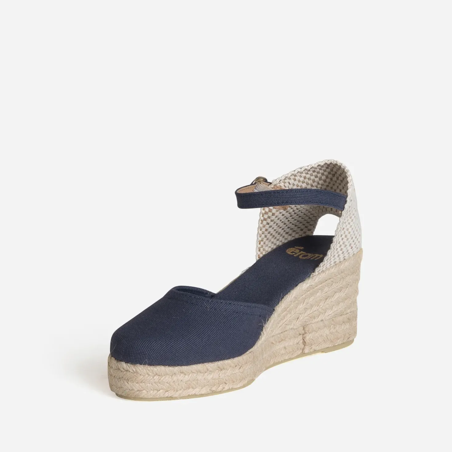 Espadrille compensée marine toile