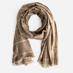 Etole marron motif carreaux