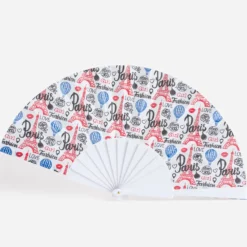 Eventail blanc motif inspiration Paris