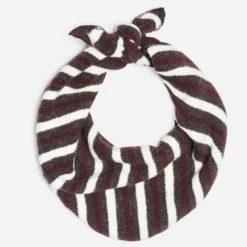 Foulard marron tricot rayé