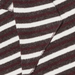 Foulard marron tricot rayé