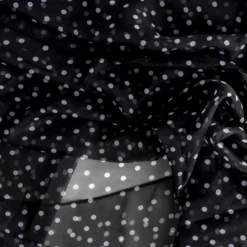 Foulard noir motif pois blancs