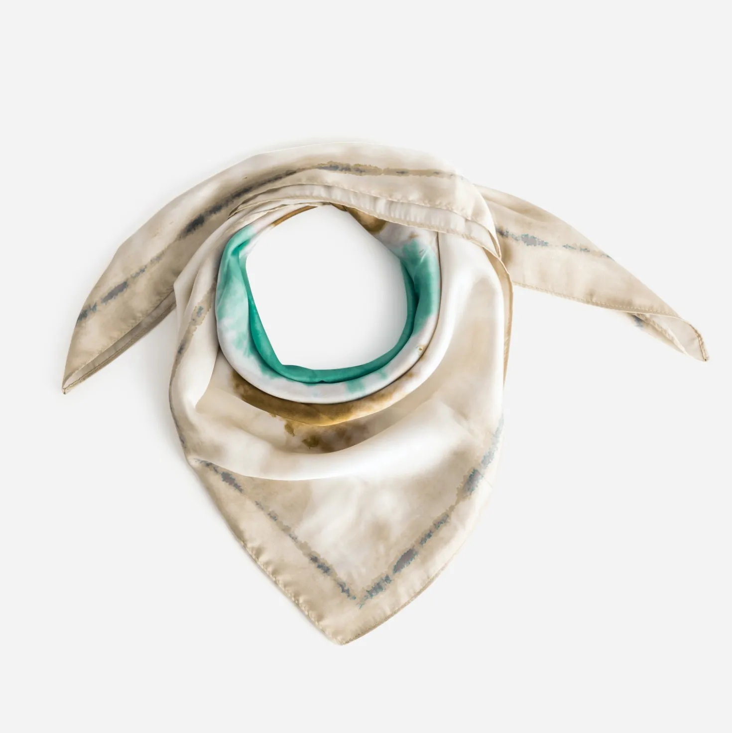 Foulard TEXTO beige effet tie and dye