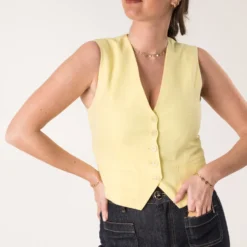 Gilet de costume TEXTO jaune