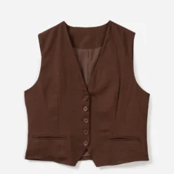 Gilet de costume TEXTO marron