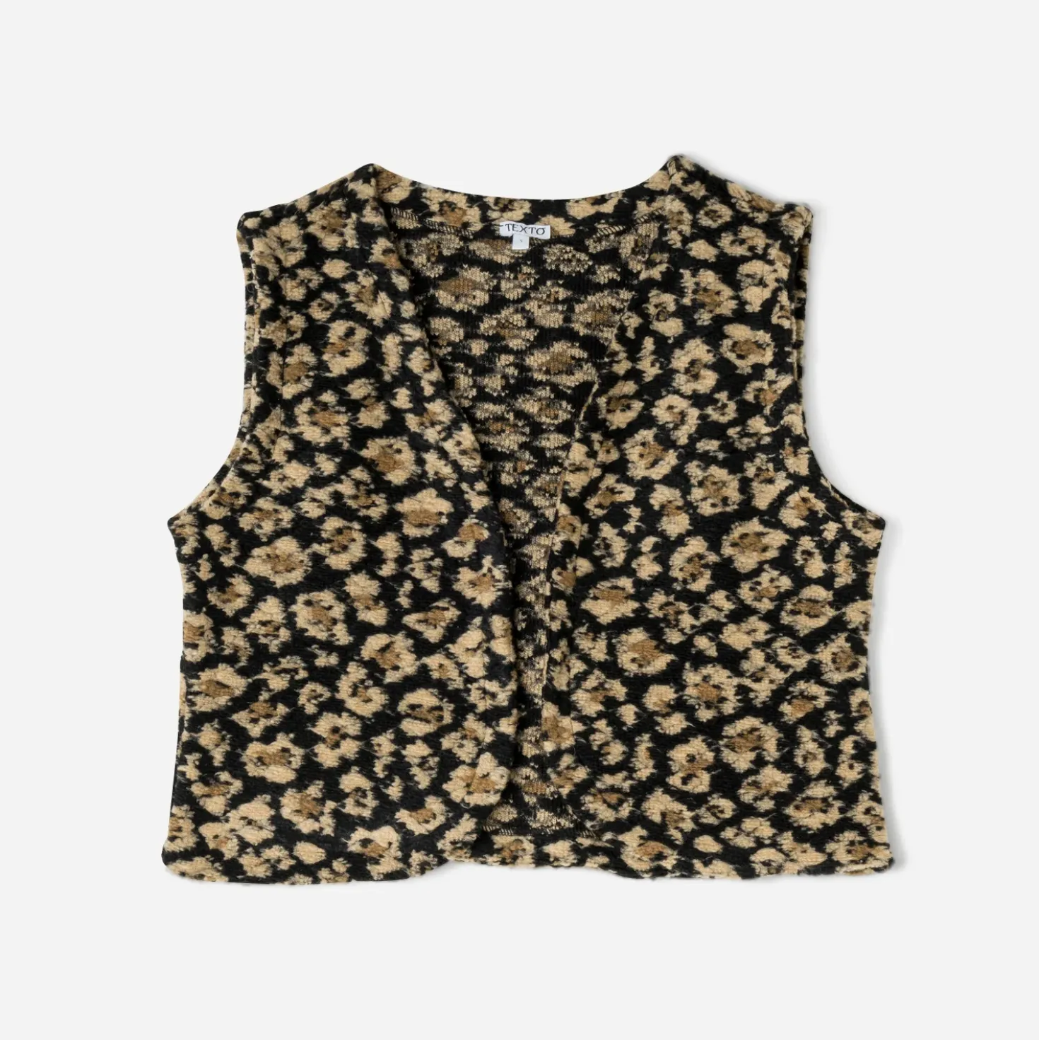 Gilet TEXTO noir à motif léopard