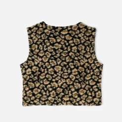 Gilet TEXTO noir à motif léopard