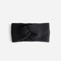 Headband noir pailleté en tricot avec nœud fixe