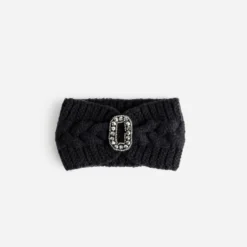 Headband TEXTO noir torsadé avec bijou