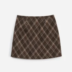 Jupe ERAM WEAR marron motif carreaux