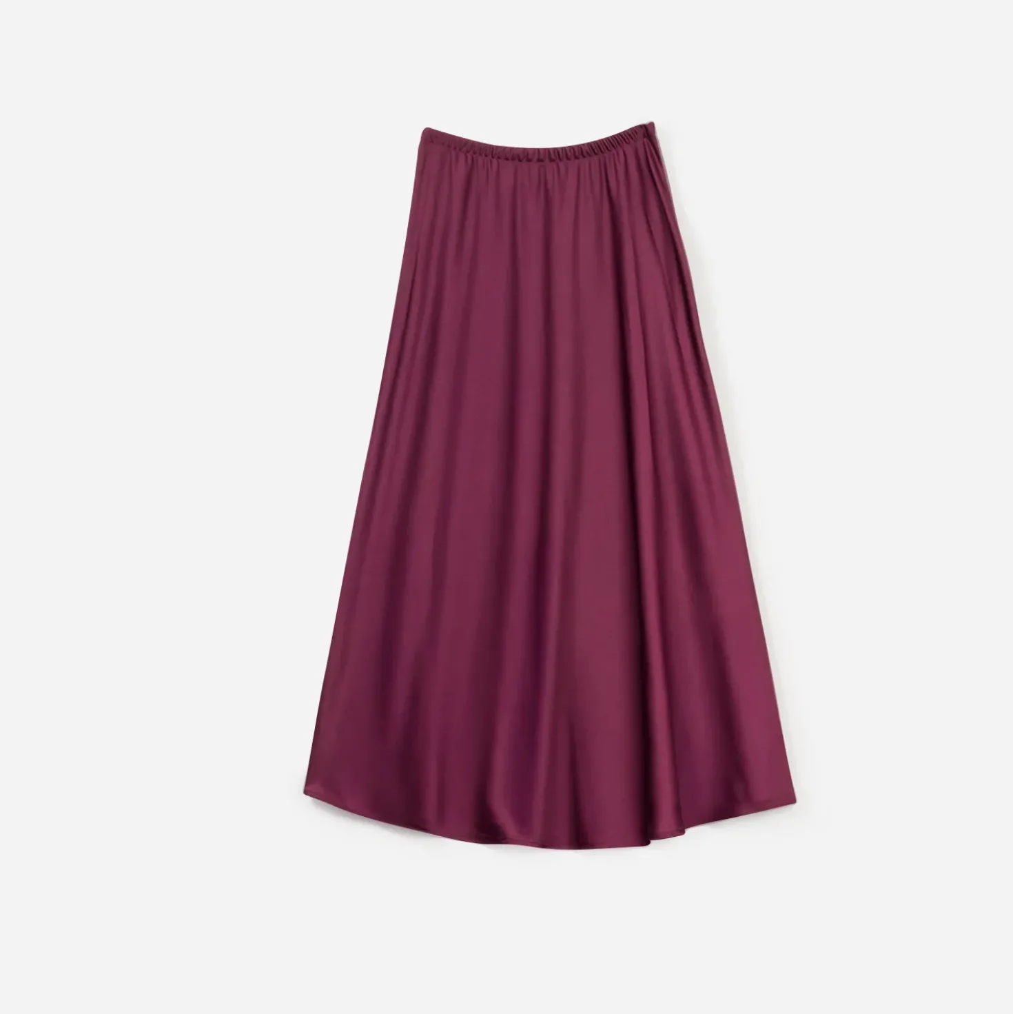 Jupe longue TEXTO bordeaux satinée