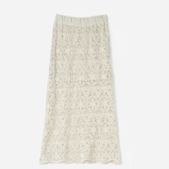 Jupe longue TEXTO écrue dentelle façon crochet
