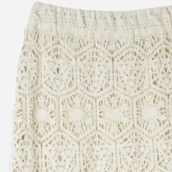 Jupe longue TEXTO écrue dentelle façon crochet