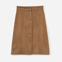 Jupe midi TEXTO camel en suédine