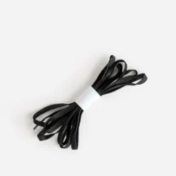 Lacets noirs plats élastiqués