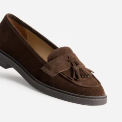 Mocassin ATELIER 1927 marron cuir velours