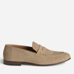 Mocassin beige cuir velours