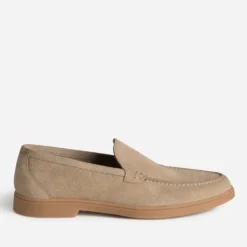 Mocassin beige cuir velours