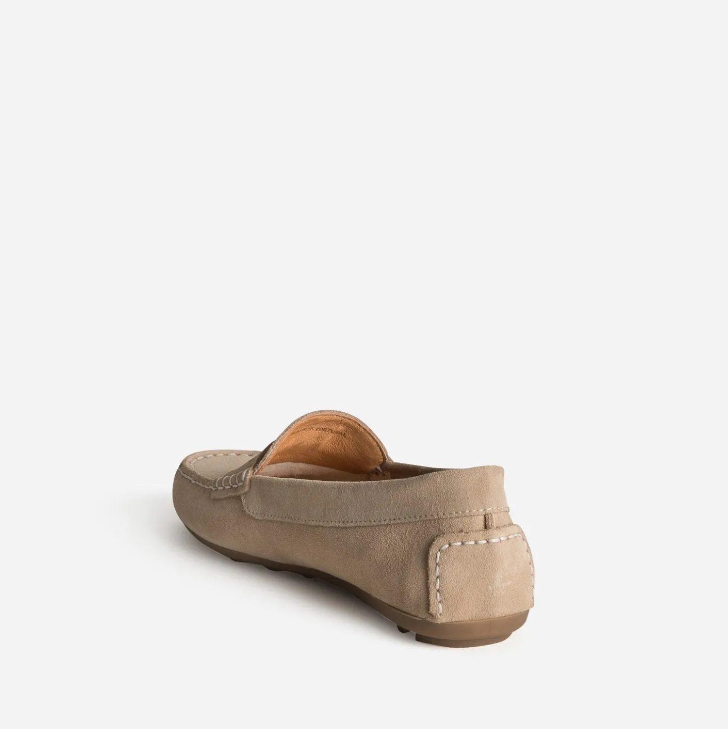Mocassin beige cuir velours