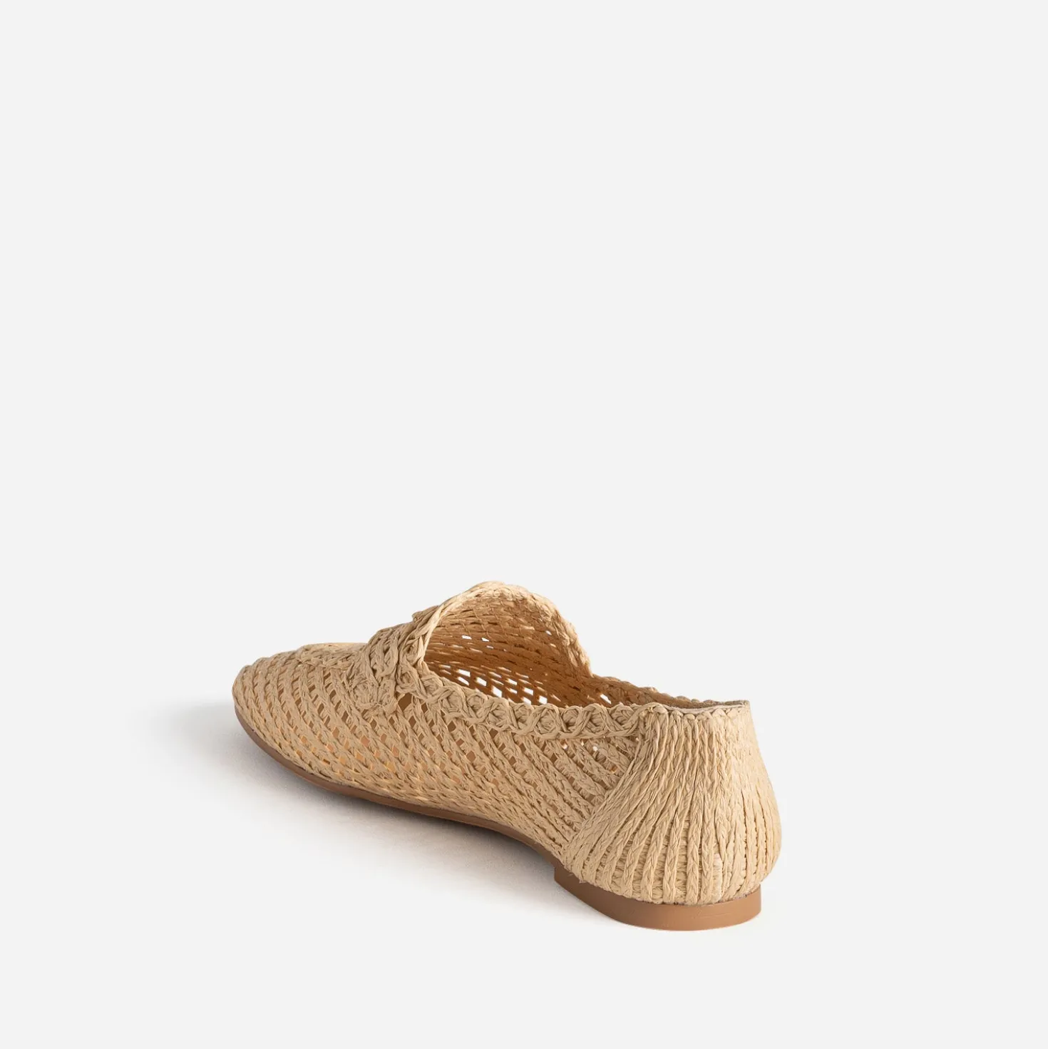 Mocassin beige tressage ajouré