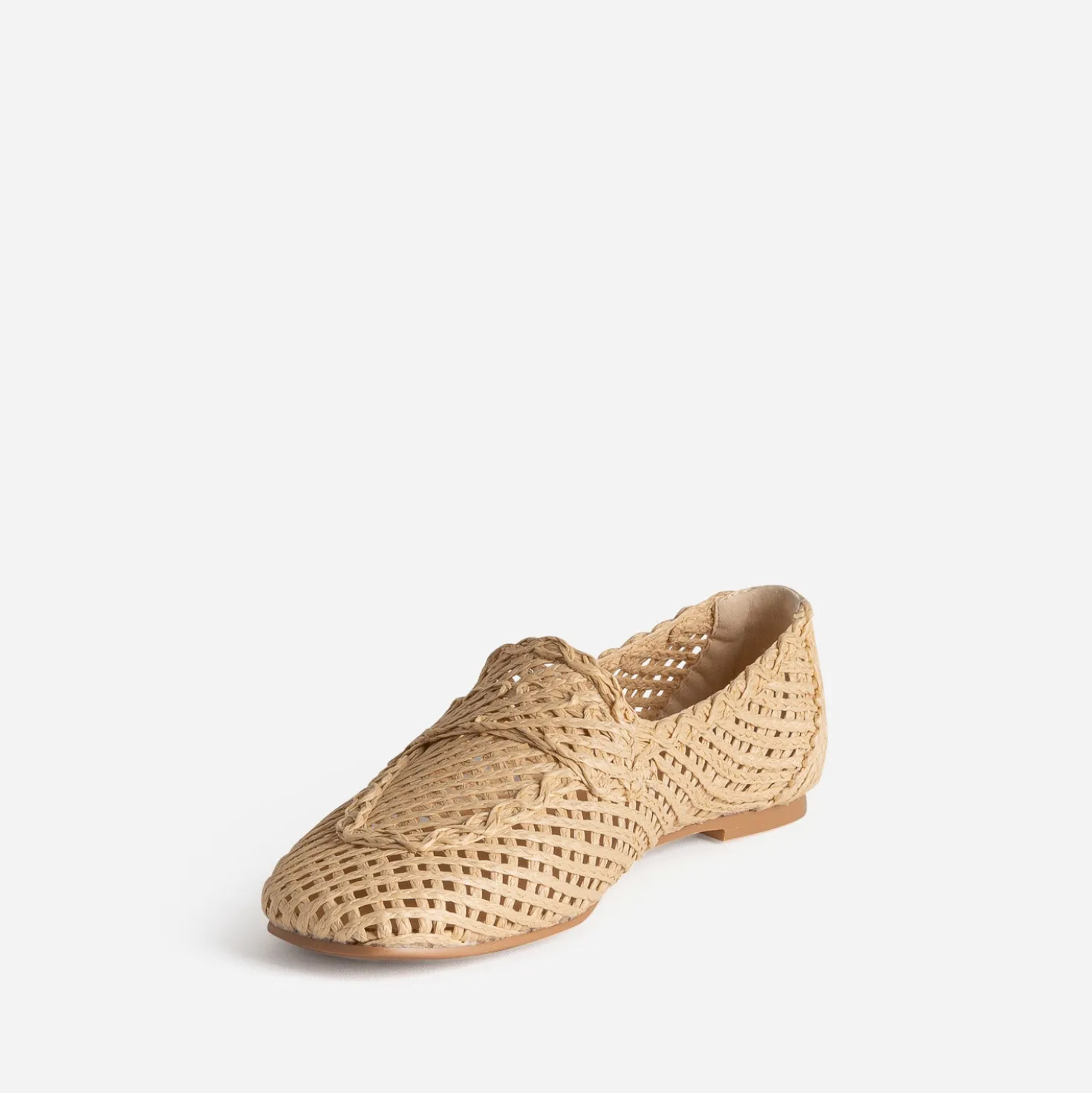 Mocassin beige tressage ajouré