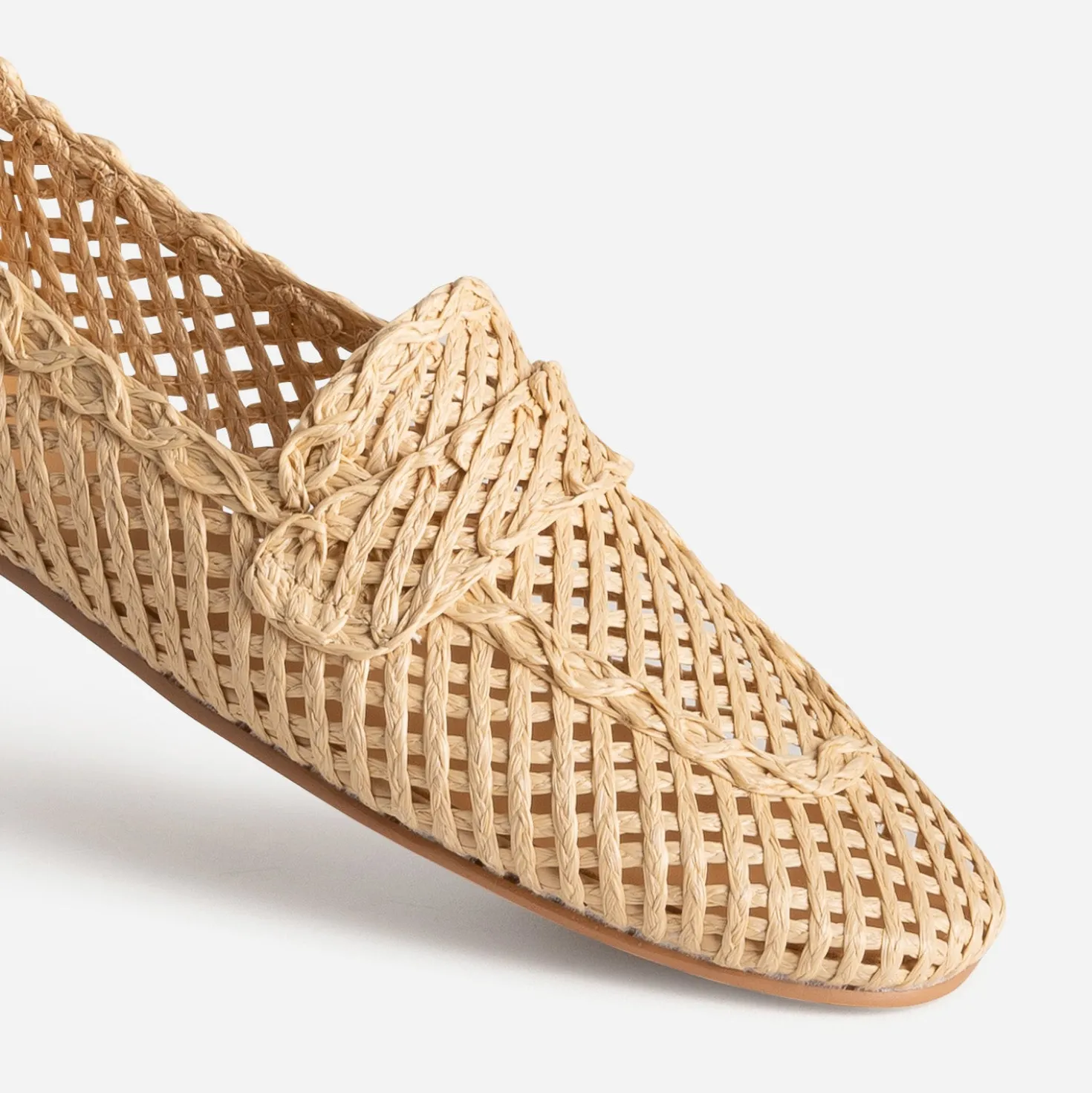 Mocassin beige tressage ajouré
