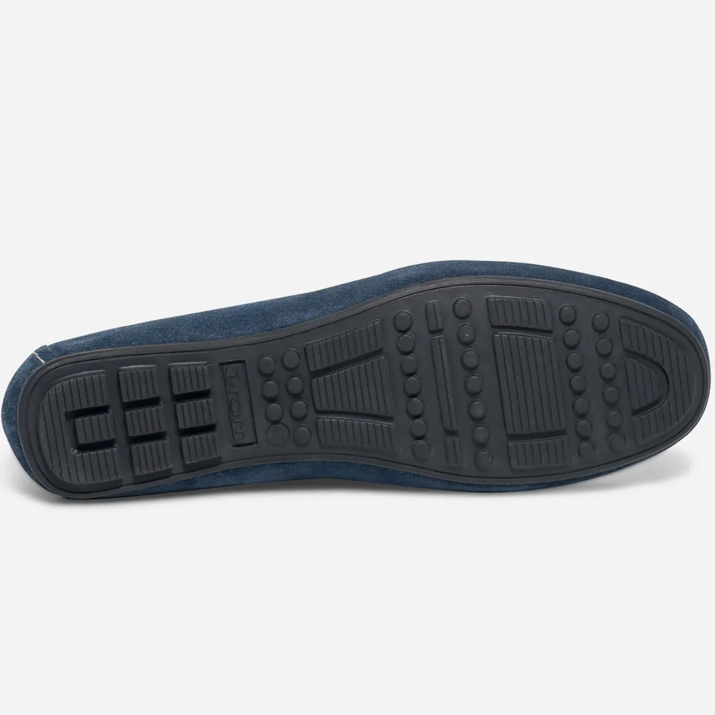 Mocassin bleu en cuir velours