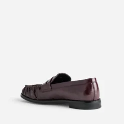Mocassin bordeaux couture froncée