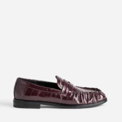 Mocassin bordeaux couture froncée