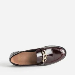 Mocassin bordeaux cuir verni