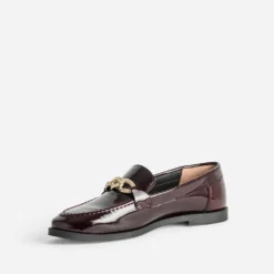 Mocassin bordeaux cuir verni