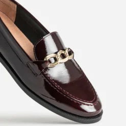 Mocassin bordeaux cuir verni