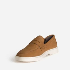 Mocassin cognac cuir velours semelle sport