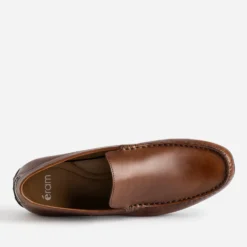 Mocassin cognac en cuir