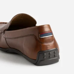 Mocassin cognac en cuir