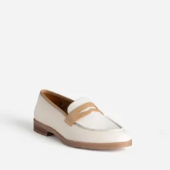 Mocassin ERAM FLEX écru et beige cuir