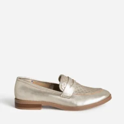 Mocassin ERAM FLEX doré cuir perforé