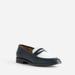 Mocassin ERAM FLEX marine et blanc cuir