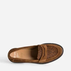 Mocassin ERAM FLEX marron cuir velours